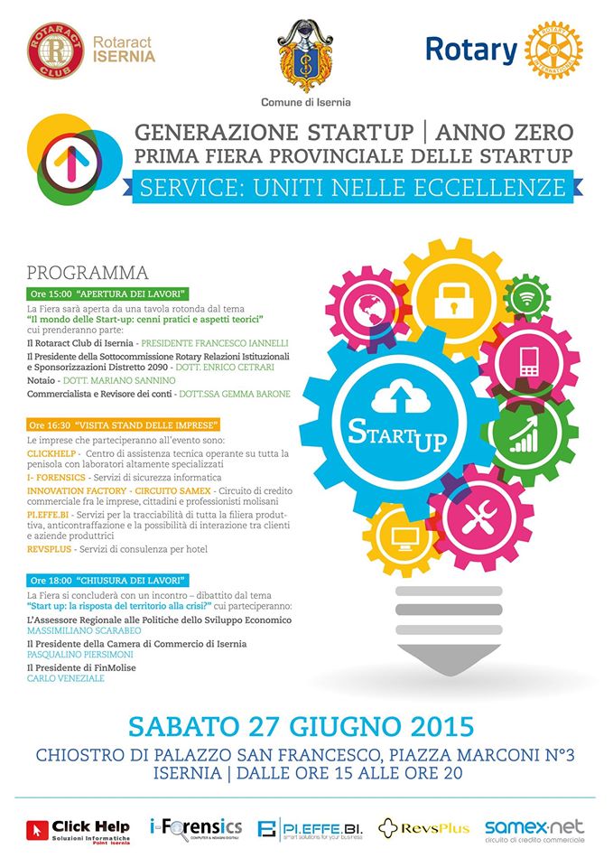 Generazione Startup – Anno Zero: Prima Fiera provinciale delle Startup sabato 27 giugno 2015